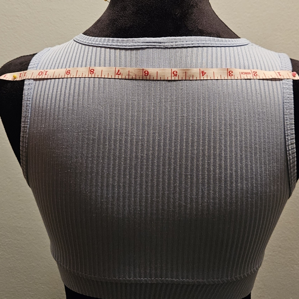 Baby Blue Ribbed Tank Tops - Picture 3 of 5